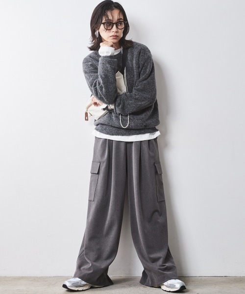 「CHIC STYLE」 スラックス M チャコール レディース_画像8