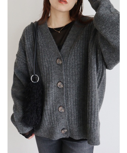 「reca」 ニットカーディガン FREE グレー系その他 レディース_画像9