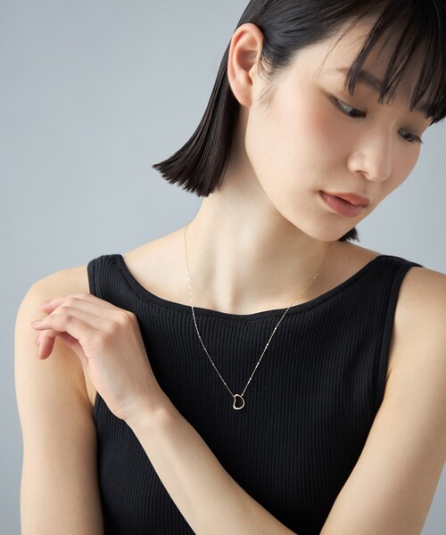 ネックレス K10YG ロングネックレス ユニーク レディースの画像