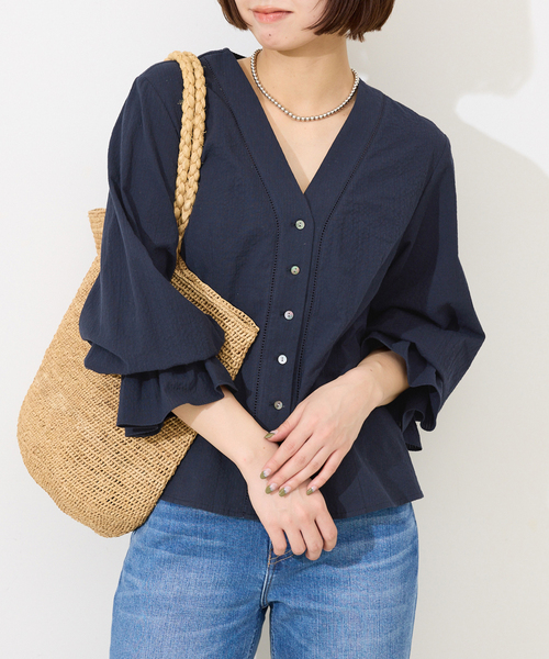 【美品】IENA ミリオーネ フレアスリーブ ブラウス セットアップ レオ ファイン フレア スリーブ ブラウス ( セットアップ 可 )