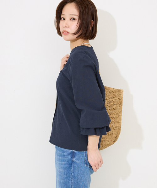 SLOBE IENA（スローブイエナ） ブラウス シャツ Vネックフレアスリーブ