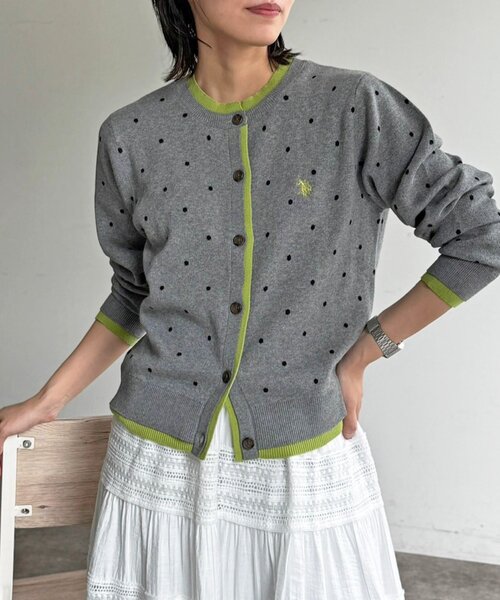 U.S. POLO ASSN. フェイクレイヤード カーディガンチャコールグレー U.S. POLO ASSN.（ユーエスポロアッスン） カーディガン 「U.S. POLO