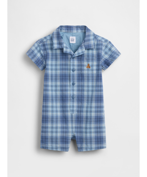 GAP（ギャップ） ベビー服 ロンパース プレイド ショートオール