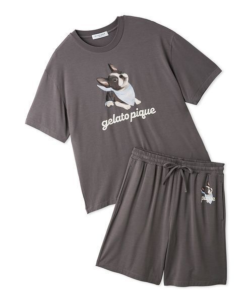 GELATO PIQUE パジャマセット ダークグレー gelato pique（ジェラートピケ） パジャマ 「HOMME」「接触冷感