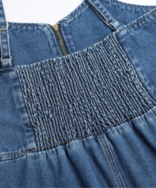 「La-gemme」 サロペットスカート L ブルー レディース_画像7