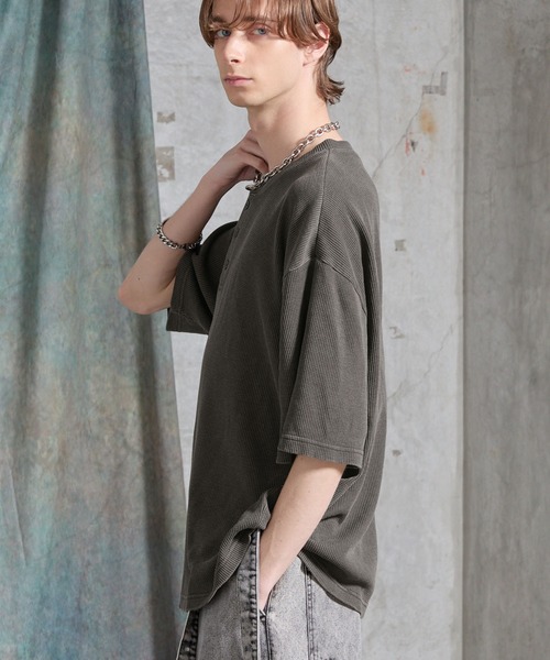 SERACE ヘンリーネック tシャツ 「SERACE」Vintage waffle thermal