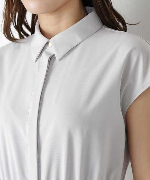 「NATURAL BEAUTY BASIC」 シャツワンピース SMALL グレー レディース_画像6