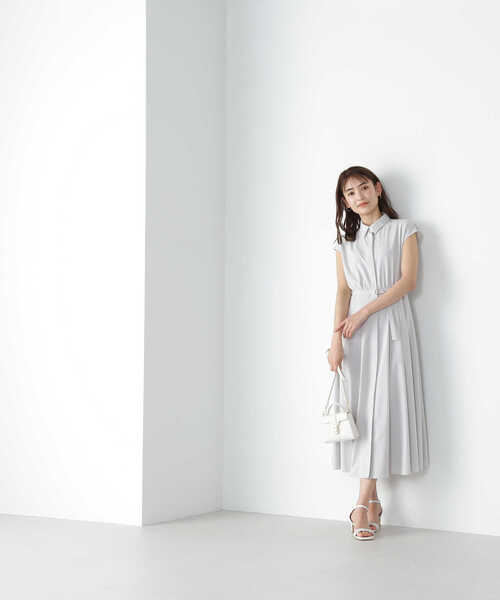 「NATURAL BEAUTY BASIC」 シャツワンピース SMALL グレー レディース_画像7
