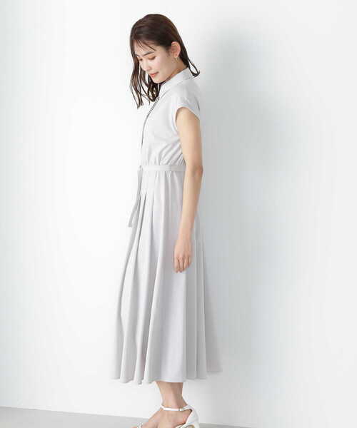 「NATURAL BEAUTY BASIC」 シャツワンピース SMALL グレー レディース_画像9