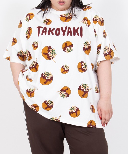 PUNYUS（プニュズ） tシャツ たこ焼き総柄Tシャツ レディース メンズ