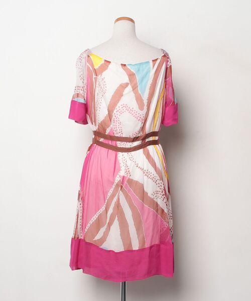 「DIANE von FURSTENBERG」 半袖ワンピース 8 ピンク レディース_画像2