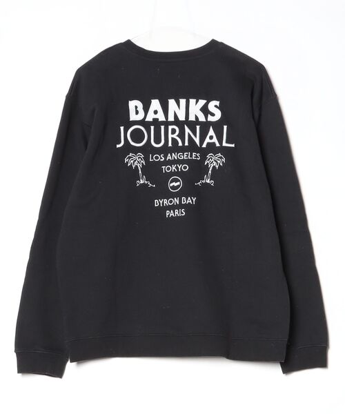 「BANKS」 ワンポイントスウェットカットソー L ブラック メンズ_画像2