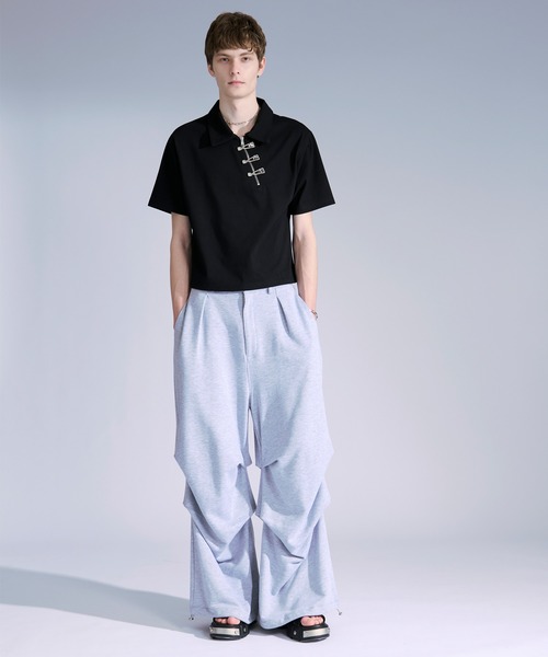 Ellno Loset（エルノロゼット） ポロシャツ 半袖 メタルバックルハーフ