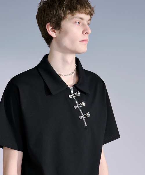 Ellno Loset（エルノロゼット） ポロシャツ 半袖 メタルバックルハーフ