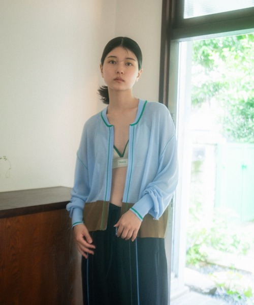 「PAMM」 ニットカーディガン フリー ブルー レディース_画像4