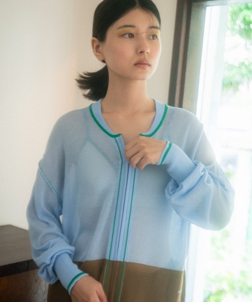 「PAMM」 ニットカーディガン フリー ブルー レディース_画像5