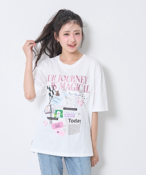 LOVETOXIC tシャツ 「LTXC/綿100%」コラージュプリント半袖T キッズ