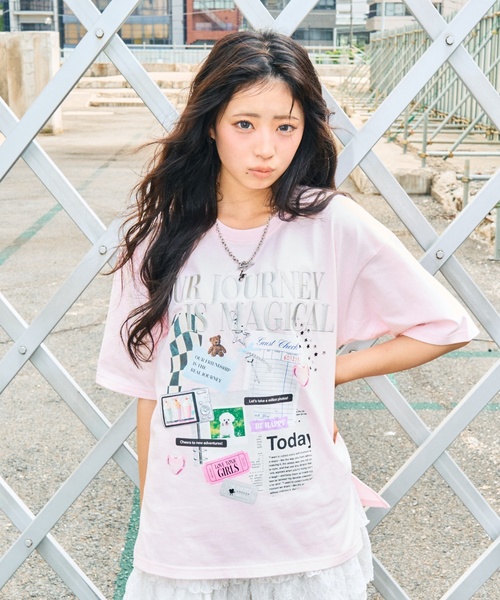 LOVETOXIC tシャツ 「LTXC/綿100%」コラージュプリント半袖T キッズ