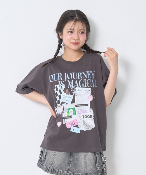LOVETOXIC tシャツ 「LTXC/綿100%」コラージュプリント半袖T キッズ