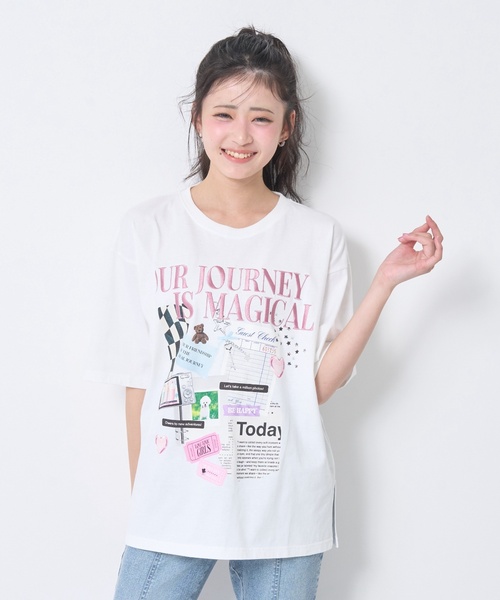 LOVETOXIC tシャツ 「LTXC/綿100%」コラージュプリント半袖T キッズ