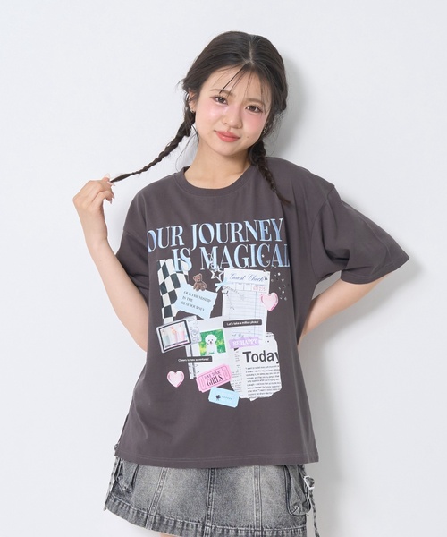 LOVETOXIC tシャツ 「LTXC/綿100%」コラージュプリント半袖T キッズ