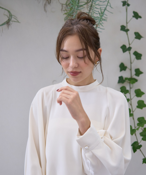 「Rouge vif」 長袖ブラウス フリー ネイビー レディース_画像3