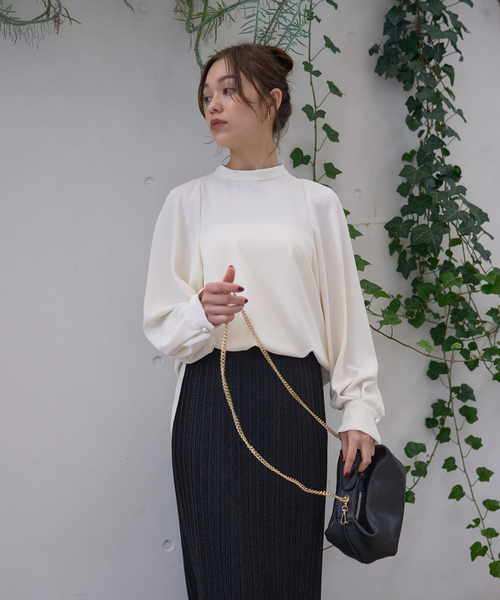 「Rouge vif」 長袖ブラウス フリー ネイビー レディース_画像5