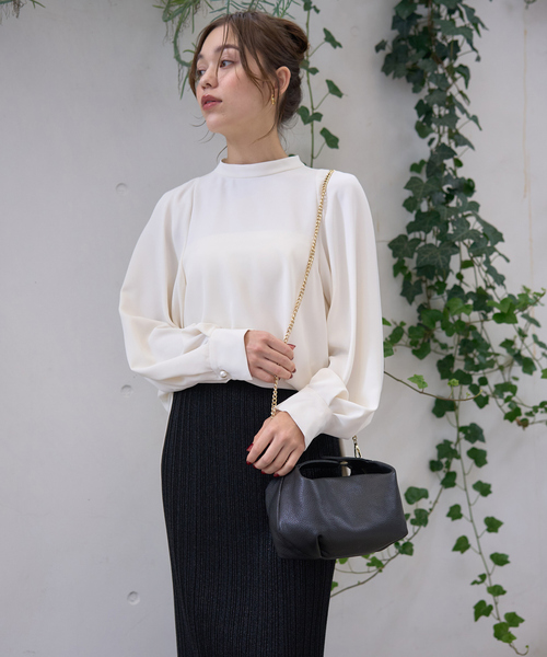 「Rouge vif」 長袖ブラウス フリー ネイビー レディース_画像7