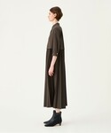 シャツワンピース スパンブロード ポケット付き...の詳細画像2