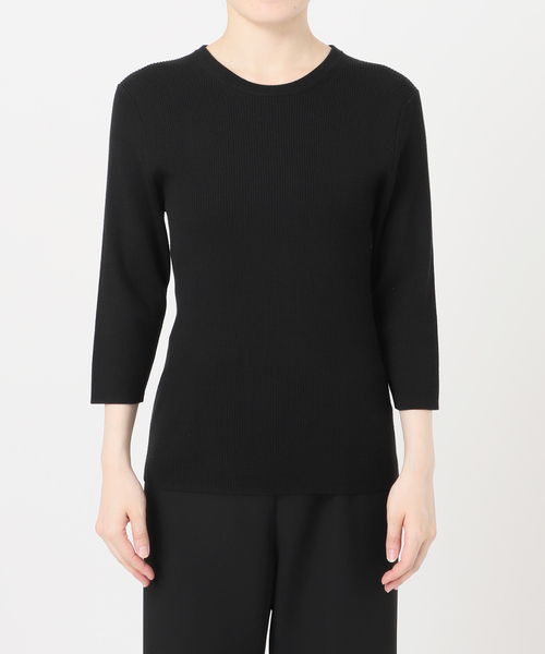 【Deuxieme Classeクルーネックプルオーバー】ブラック　38サイズ Deuxieme Classe（ドゥーズィエムクラス） ニット セーター * Rib