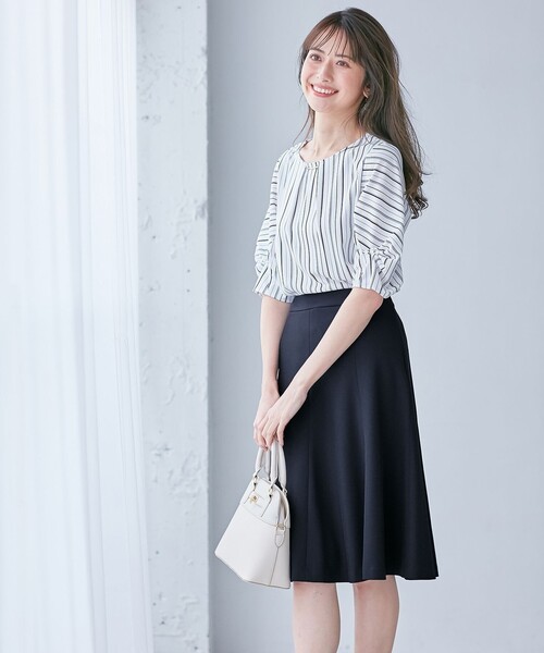 「ANY SIS」 フレアスカート 0 ネイビー レディース_画像3
