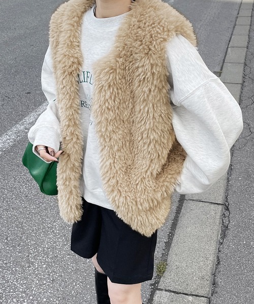 ベスト ジレ エコファーベスト レディース : ZOZOTOWN Yahoo!店