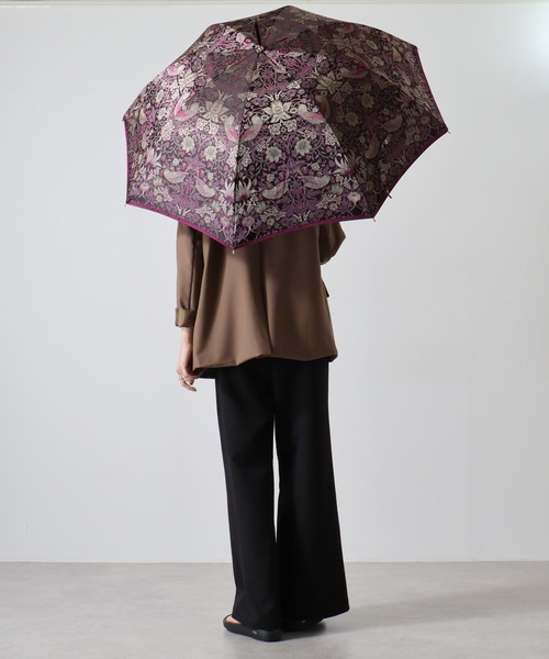V&A ♡日本製　長傘　雨傘　いちご泥棒　ピンク FUNALIVE 傘 V＆A 日本製 晴雨兼用長傘 いちご泥棒柄 メンズ
