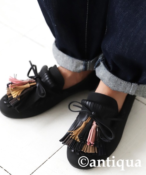 アンティカ  モカシンシューズ antiqua デッキシューズ モカシン タッセルモカシン レディース