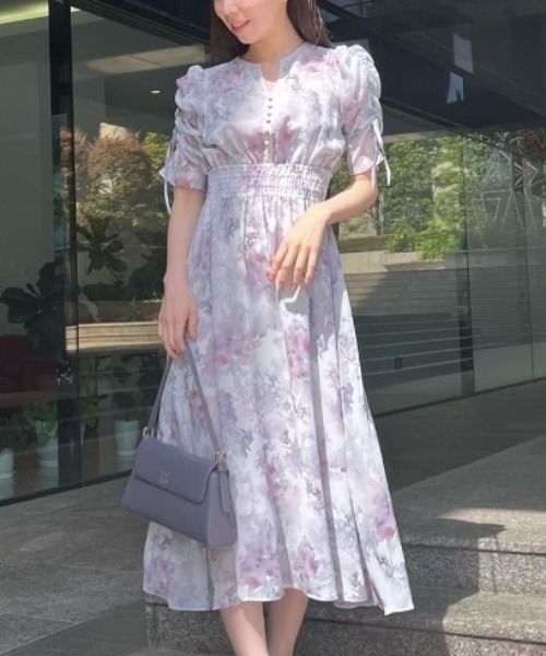 ワンピース ◇シマーフラワープリントワンピース JILL by