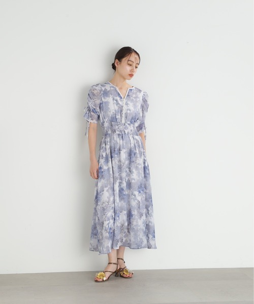 ワンピース ◇シマーフラワープリントワンピース JILL by