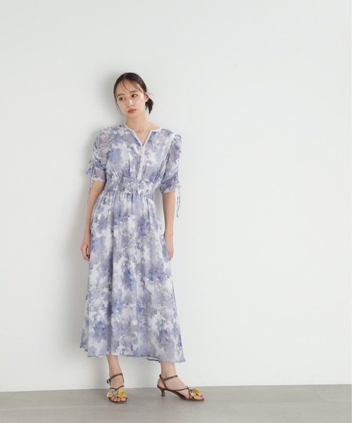 ワンピース ◇シマーフラワープリントワンピース JILL by