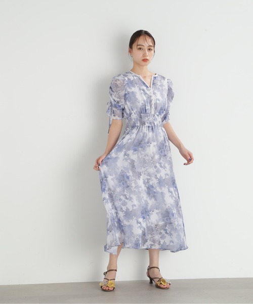 ワンピース ◇シマーフラワープリントワンピース JILL by