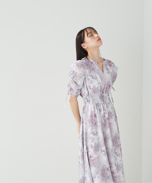 ワンピース ◇シマーフラワープリントワンピース JILL by