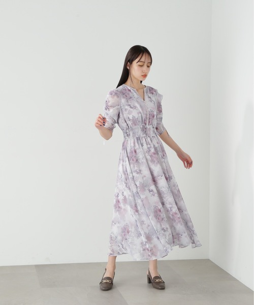 ワンピース ◇シマーフラワープリントワンピース JILL by