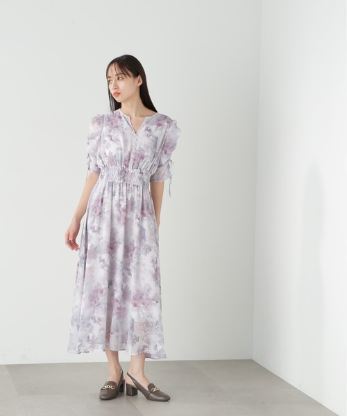 ワンピース ◇シマーフラワープリントワンピース JILL by