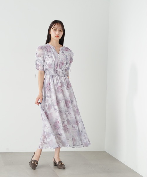 ワンピース ◇シマーフラワープリントワンピース JILL by