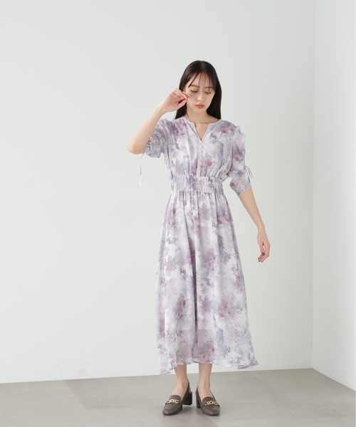 ワンピース ◇シマーフラワープリントワンピース JILL by