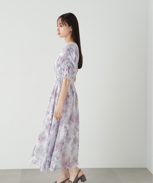 ワンピース ◇シマーフラワープリントワンピース JILL by