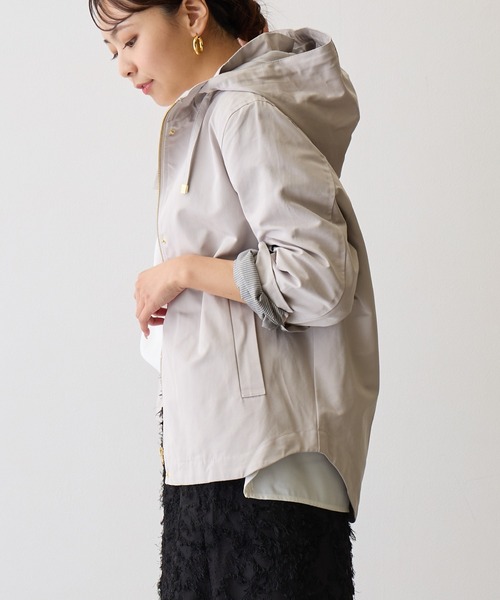 salmon様向け価格 ウォッシャブルシャンブレーショートジャケット OWLSPALE ブルゾン ジャンバー グログランショートジャケット