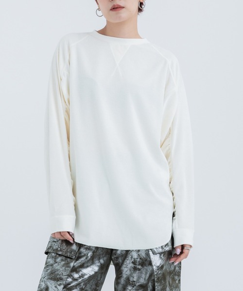 tシャツ 「STUDIOUS/ステュディオス」マイクロパイルデザインTEE レディース