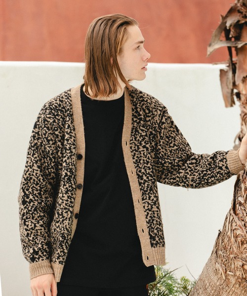 Re:room（リルーム） カーディガン レオパードジャガードビッグ