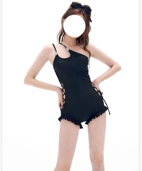 サイドリボンワンピース　水着 レースレディース Lace Ladies サイドリボン付きワンピース水着