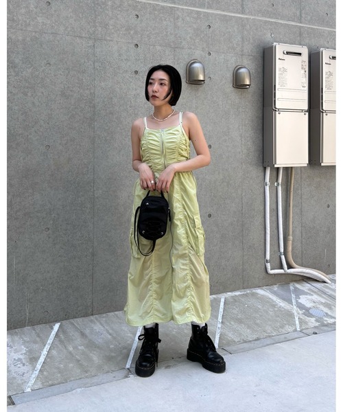 SLY ワンピース FRONT ZIP GATHER CAMI OP フロント ジップ