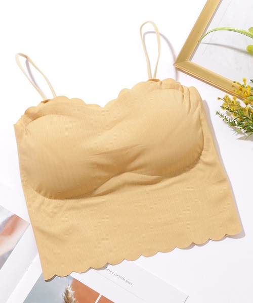 Lace Ladies キャミソール カップ付き コンパクト スカラップ